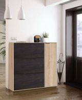Scarpiera 4 ante rovere e nera 106x115h cm - Ammour