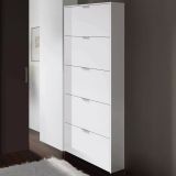 Scarpiera 5 ante bianca lucida 70x180h cm - Anatra