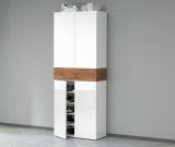 Scarpiera 5 ante bianca lucida e rovere 76x200h cm - Asklol