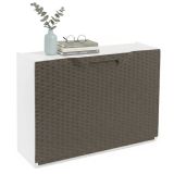 Scarpiera 6 paia tortora e bianca 51x40h cm - Aseo