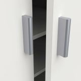 Scarpiera Alcudia, Mobile multifunzionale, Mobiletto scarpiera, Guardaroba porta scarpe, 55x36h108 cm, Bianco