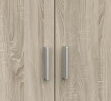 Scarpiera Alcudia, Mobile multifunzionale, Mobiletto scarpiera, Guardaroba porta scarpe, 55x36h108 cm, Rovere
