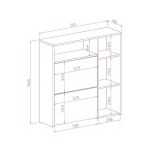 Scarpiera Aldaya, Portascarpe salvaspazio, Scarpiera da ingresso, Mobile a 3 ante a ribalta-, 92x27h94 cm, Antracite, Cemento