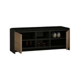 Scarpiera Algedi, Porta scarpe salvaspazio , Armadio da ingresso multiuso, Mobile per calzature, 110x37h43 cm, Antracite e Rovere