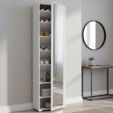 Scarpiera alta bianca 50x182h cm anta a specchio - Asiago