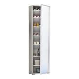 Scarpiera alta bianca 50x182h cm anta a specchio - Asiago