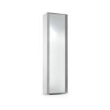 Scarpiera alta bianca e cemento 50x182h cm con specchio - Asiago
