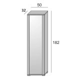 Scarpiera alta bianca e cemento 50x182h cm con specchio - Asiago