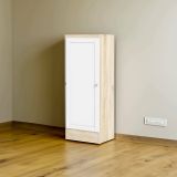 Scarpiera Amarante, Porta scarpe salvaspazio, Scarpiera da ingresso, Armadio scarpiera con anta, 41x28 h107 cm, Quercia e Bianco