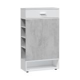 Scarpiera aperta con 1 cassetto cemento e bianca 67x119h cm - Idea