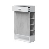 Scarpiera aperta con 1 cassetto cemento e bianca 67x119h cm - Idea