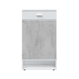 Scarpiera aperta con 1 cassetto cemento e bianca 67x119h cm - Idea