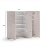 Scarpiera Beige Cashmere 24 Paia 10 Ripiani 120x34x115h cm, 3 Ante Made in Italy - Sotto