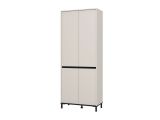 Scarpiera Beige Nero 9 Ripiani 4 Ante 80x40x205.5h cm, Piedini Inclusi - Peligni