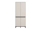 Scarpiera Beige Nero 9 Ripiani 4 Ante 80x40x205.5h cm, Piedini Inclusi - Peligni