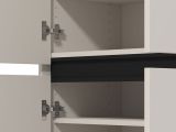 Scarpiera Beige Nero 9 Ripiani 4 Ante 80x40x205.5h cm, Piedini Inclusi - Peligni