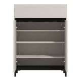 Scarpiera Beige Nero un Cassetto 4 Ripiani 80x40x109.5h cm, 2 Ante - Ilarione
