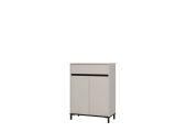 Scarpiera Beige Nero un Cassetto 4 Ripiani 80x40x109.5h cm, 2 Ante - Ilarione