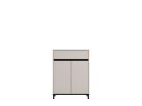 Scarpiera Beige Nero un Cassetto 4 Ripiani 80x40x109.5h cm, 2 Ante - Ilarione