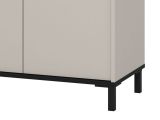Scarpiera Beige Nero un Cassetto 4 Ripiani 80x40x109.5h cm, 2 Ante - Ilarione