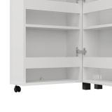 Scarpiera Bianco 10 Ripiani Un'anta 46x33x185h cm, Ante con Doppia Capienza, Apertura con Ruote - Visby