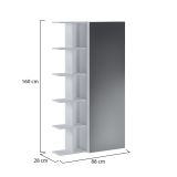 Scarpiera Bianco 14 Ripiani 17 Vani 88x28x160h cm, Un'anta - Pero