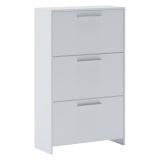 Scarpiera Bianco 3 Ripiani 6 Vani 69x28x115h cm, 3 Ante - Seggiano