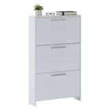 Scarpiera Bianco 3 Vani 3 Ante 69x17x115h cm, Chiusura a Ribalta - Ossi