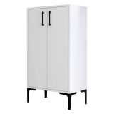 Scarpiera Bianco 4 Ripiani 8 Paia 60x35x111h cm, 2 Ante - Cavalieri