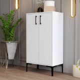 Scarpiera Bianco 4 Ripiani 8 Paia 60x35x111h cm, 2 Ante - Cavalieri
