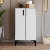 Scarpiera Bianco 4 Ripiani 8 Paia 60x35x111h cm, 2 Ante - Cavalieri