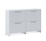 Scarpiera Bianco 4 Ripiani 8 Vani 120x28x79h cm, 4 Ante - Moruzzo