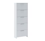 Scarpiera Bianco 5 Ripiani 10 Vani 69x28x187h cm, 5 Ante - Ghisalba