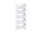 Scarpiera Bianco 5 Ripiani 10 Vani 69x28x187h cm, 5 Ante - Ghisalba