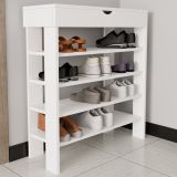 Scarpiera Bianco 5 Ripiani 12 Paia 80x30x90h cm, Un'anta - Monastero