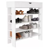 Scarpiera Bianco 5 Ripiani 12 Paia 80x30x90h cm, Un'anta - Monastero
