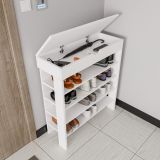 Scarpiera Bianco 5 Ripiani 12 Paia 80x30x90h cm, Un'anta - Monastero