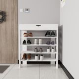 Scarpiera Bianco 5 Ripiani 12 Paia 80x30x90h cm, Un'anta - Monastero