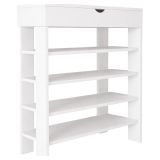 Scarpiera Bianco 5 Ripiani 12 Paia 80x30x90h cm, Un'anta - Monastero