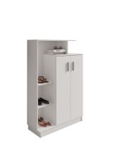 Scarpiera Bianco 5 Ripiani 7 Vani 90x35x140h cm, 2 Ante - Ruot
