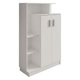 Scarpiera Bianco 5 Ripiani 7 Vani 90x35x140h cm, 2 Ante - Ruot