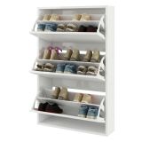 Scarpiera Bianco 6 Ripiani 18 Paia 70x25x109h cm, 3 Ante - Irgoli