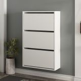 Scarpiera Bianco 6 Ripiani 18 Paia 70x25x109h cm, 3 Ante - Irgoli