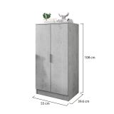 Scarpiera Bianco 6 Ripiani 7 Vani 55x40x108h cm, 2 Ante - Vidracco
