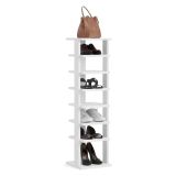 Scarpiera Bianco 8 Paia 8 Ripiani 30x30x110h cm, 7 Vani - Soddi