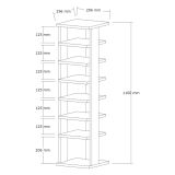 Scarpiera Bianco 8 Paia 8 Ripiani 30x30x110h cm, 7 Vani - Soddi