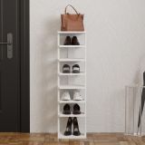Scarpiera Bianco 8 Paia 8 Ripiani 30x30x110h cm, 7 Vani - Soddi