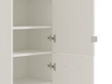 Scarpiera Bianco 8 Ripiani 2 Ante 46.5x37.5x199h cm, con Specchio - Scido