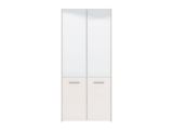 Scarpiera Bianco 8 Ripiani 4 Ante 89.5x37.5x199h cm, con Specchio - Trabia