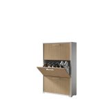 Scarpiera Bianco Beige un Ripiano 18 Paia 67x28x112h cm, 3 Vani - Entellina